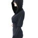 Black Hooded Top With Extra Long Sleeves/ T-shirt/tunic/tank top HT-BK