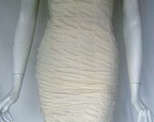 vtg patrick kelly 1980s ivory cotton knit bombshell summer dress ebony fashion fair collection