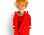 1959 Barbie Resort Jacket and 1962 Red Helenca Swimsuit - Mid Century Collectors Fashion Doll Wardrobe Set Retro Original Nautical Garments
