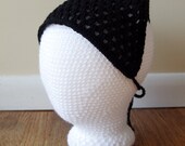 Women's kerchief in black, lightweight with back tie closure