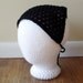 Women's kerchief in black, lightweight with back tie closure