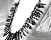 Black coral and hematite necklace - Fine jewelry - Sterling silver (.925), coral and genuine stones