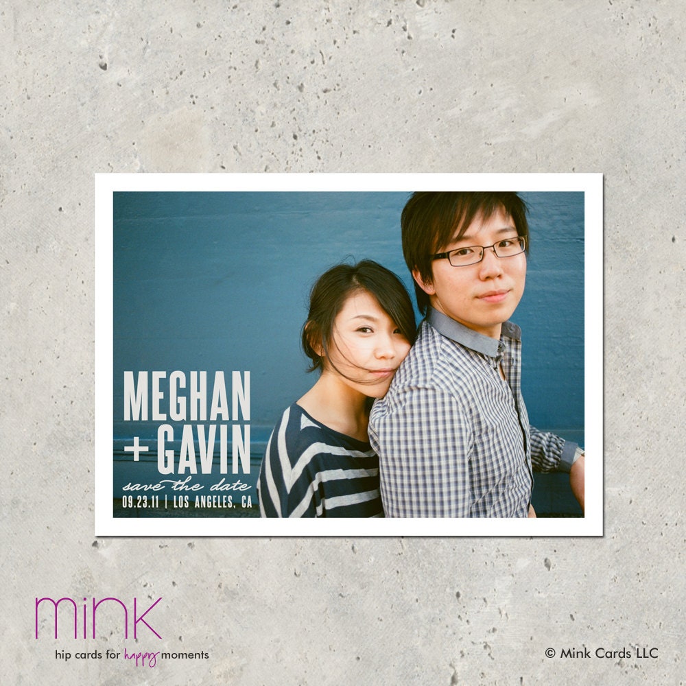 photo save the date card - "Headline"