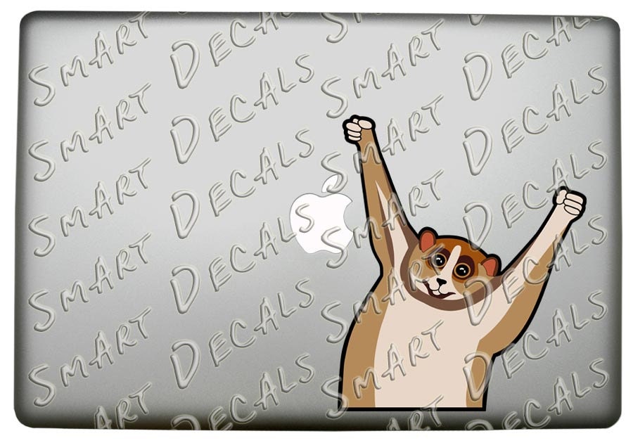 Slow Loris Tickle 1 Full Color Vinyl Decal Sticker Macbook Laptop Monkey