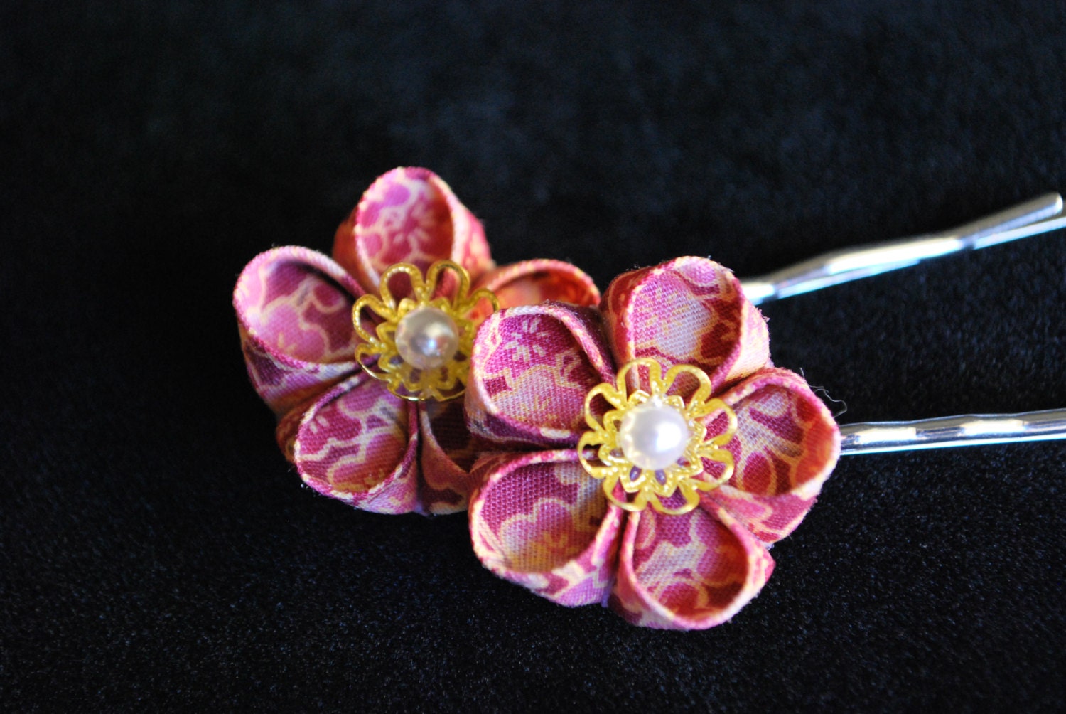 Dusty Pink Kanzashi Pins