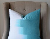 18"x18" Aqua Dip Dyed Stripe Pillow