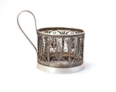 Russian podstakannik, Vintage tea glass holder, filigree podstakannik