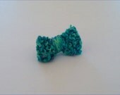 Aqua Blue Green Knit Bow Ring