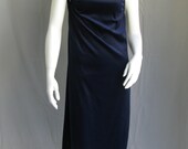 SAMPLE SALE: Comfy navy blue ribbed stretch velour dress