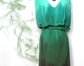 Dress silk handdyed ombre red  grecian style  caftan MADE TO ORDER