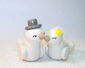 Custom Love Bird Wedding Cake Topper Birds - High Fashion Medium Size - Elegant Wedding Decor - Choice of Colors