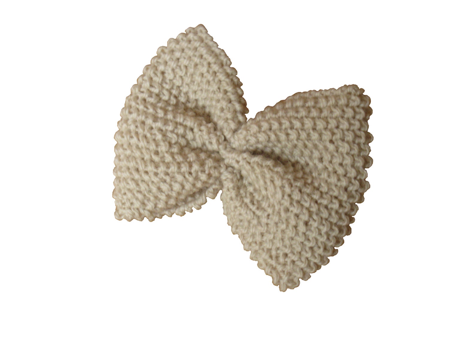 Knitted Bow Barrette.  Hair Barrette.  Hair Clasp.  Hair Grip.  Hair Clip Barrette. (Coriander Heather / Stone)