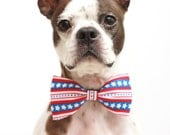 SALE  Patriotic Dog Bow Tie - Red White and Blue - USA - Stars and Stripes