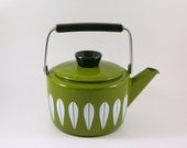 Cathrineholm of Norway Olive Green Lotus Tea Kettle by Greta Prytz Kittelsen