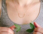 Hammered Gold Hoop Necklace