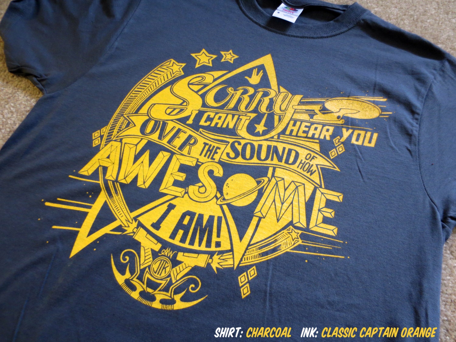 Star Trek - Captain Kirk T-Shirt - Hand Screen Printed