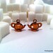 Time for Tea - Spiced Chai - Three Dimensional Faceted Tea Kettle Drop Earrings - Light as a Feather - Faceted and Sparkling - VERY LIMITED