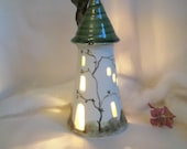 Fairytale Tower - Rapunzel - Night Light - Fairy House - Wheel Thrown - Ready to Ship