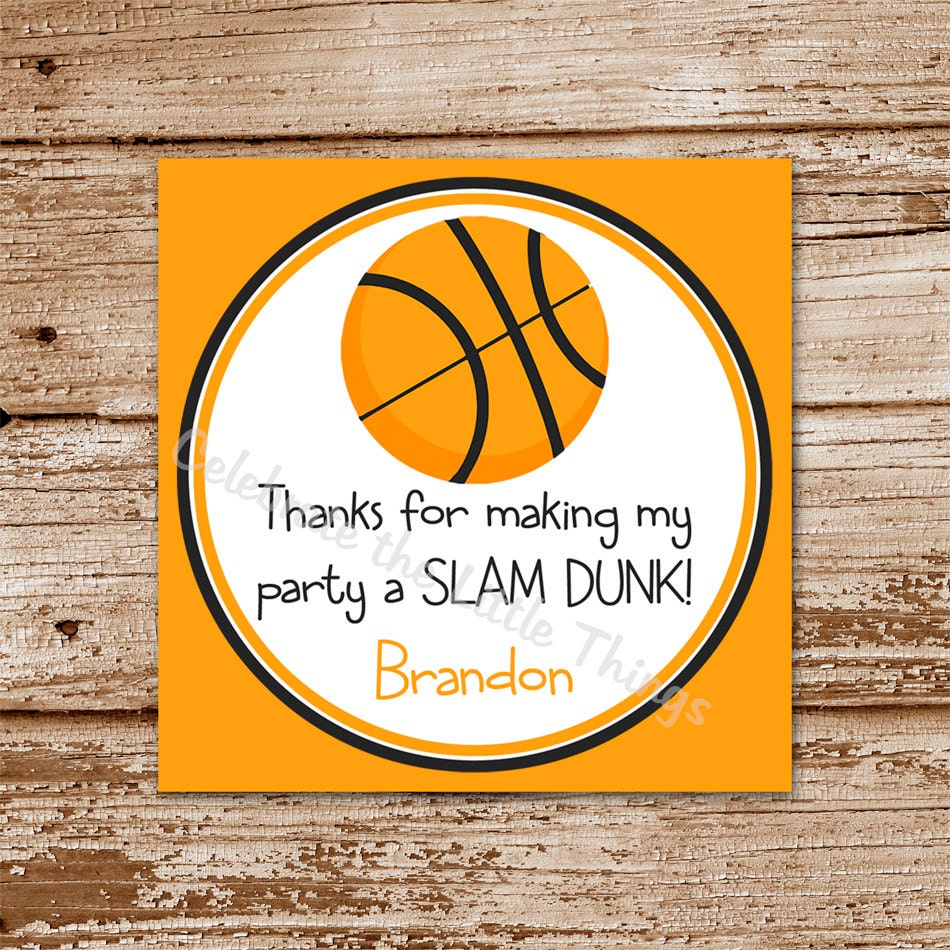 DIY Printable BASKETBALL Favor Tags / Stickers : personalized Il_170x135