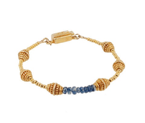 Byzantine Style Vermeil and Kyanite Bracelet