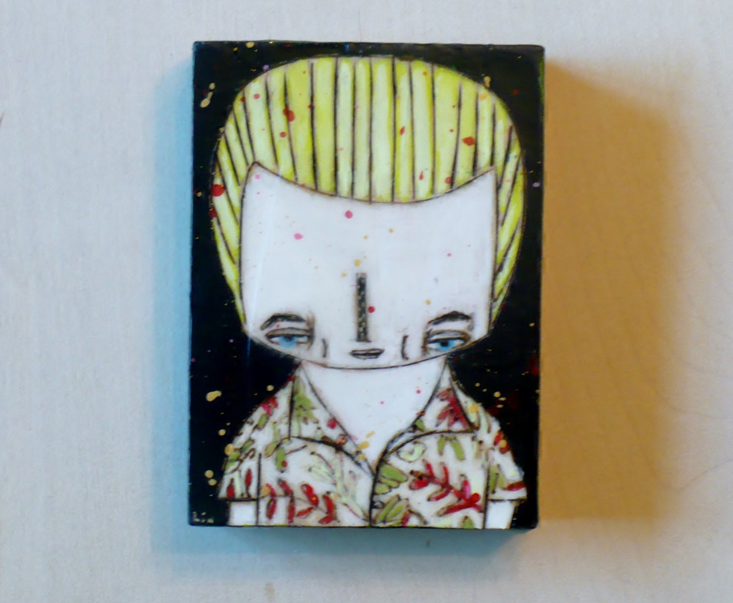 Buffy the Vampire Slayer SPIKE  BUffy ACEO Beeswax original mixed media painting Fantasy Sci Fi