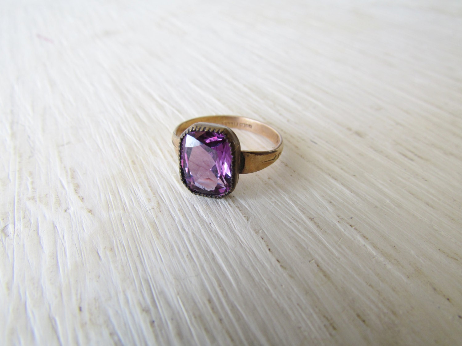 Antique Amethyst Rolled Gold Ring c.1910