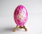 sale Pink and white  pysanka Egg, Ukrainian Easter eggs, pysanky shop