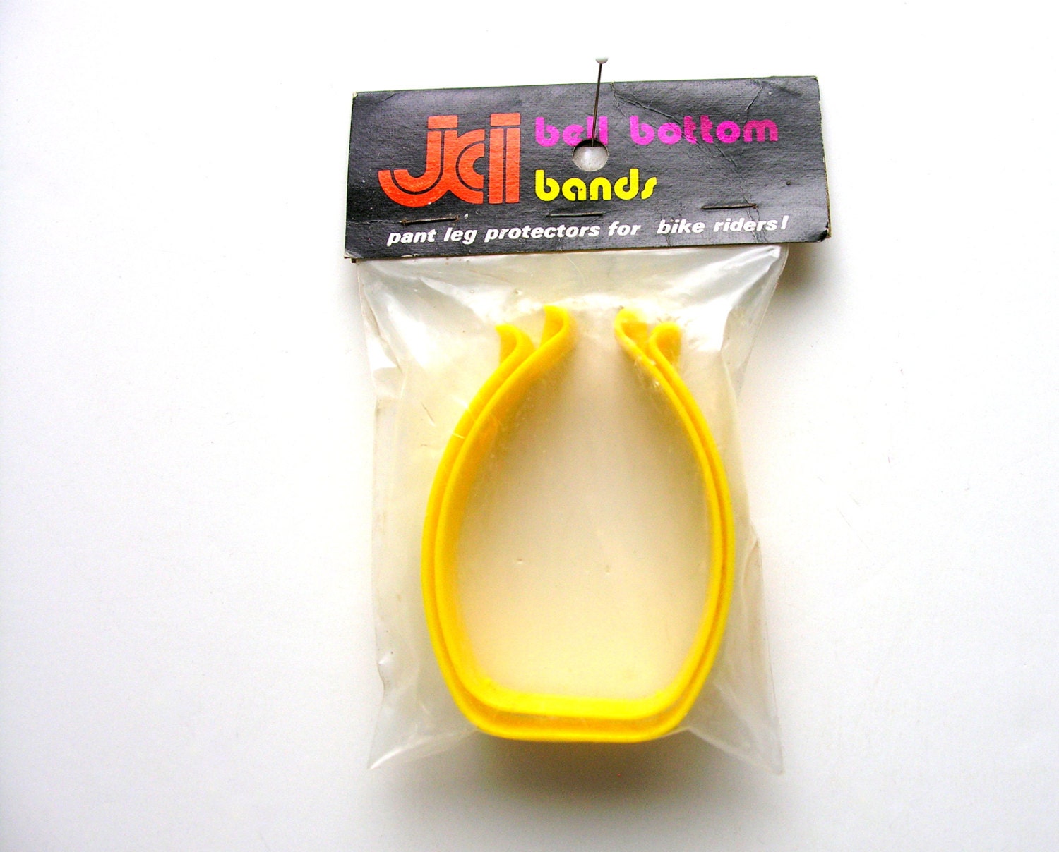 Bell Bottom Pant Leg Bands for Bike Riders Retro 1970s Accessory JCI Bicycle Product Bright Yellow for Safety