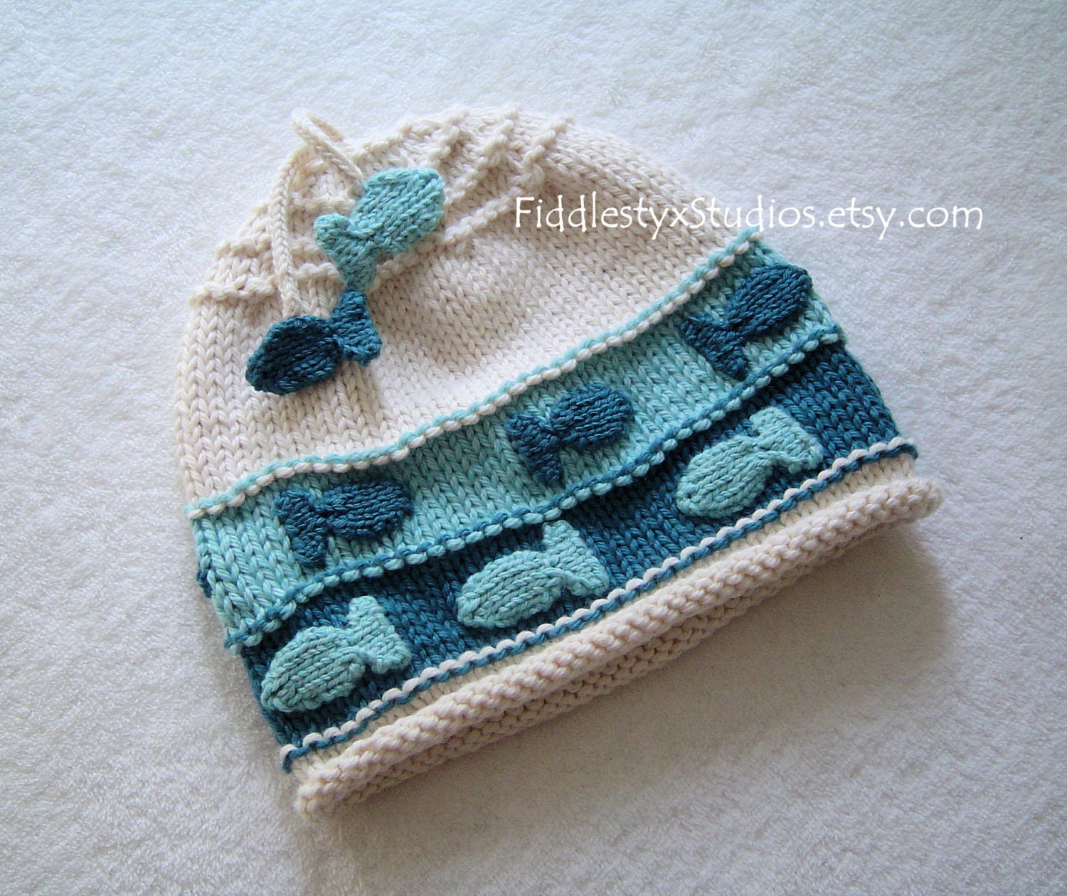 Baby Boy Hat - Hand Knit Hat - Aqua Hand Knitted Fish Hat (Newborn, Infant, Toddler, Child sizes) Summer Children Clothing Accessories