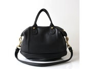SALE Leather Handbag Opelle Vanda Mini in Black pebbled leather NEW ss2013