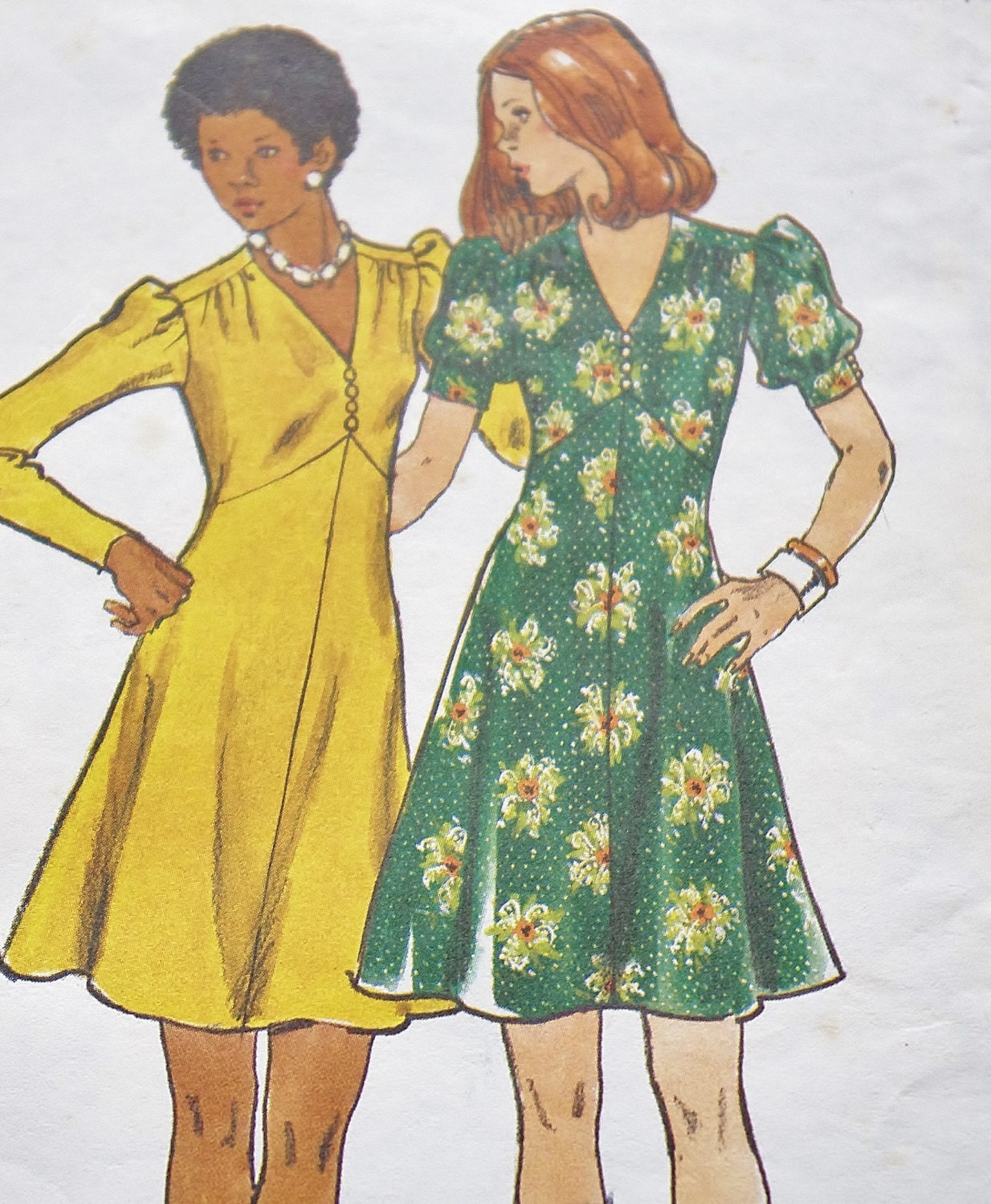 Vintage Butterick 3470 70s Sewing Pattern -- 70s Dress -- Size 12 Bust 34 Small
