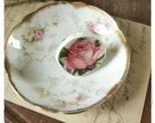 Vintage China Ring, Shabby Chic Pink Rose Cocktail Ring, Eco Friendly Statement Jewelry, Adjustable Porcelain Ring