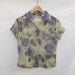 90s vintage women's small sheer floral pattern shirt, textured, abalone buttons