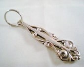 FRENCH LACE 1983 Spoon Keychain, Vintage Silverware, Victorian Spoon, Attendant Gift,  FOB, Bridesmaid Gift, Groomsmen Gift