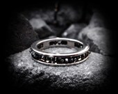 Carpe Diem Sterling Silver Uncut Black Diamond Wedding Band Engagement Ring Rings Jewelry Jewellery CDR-270