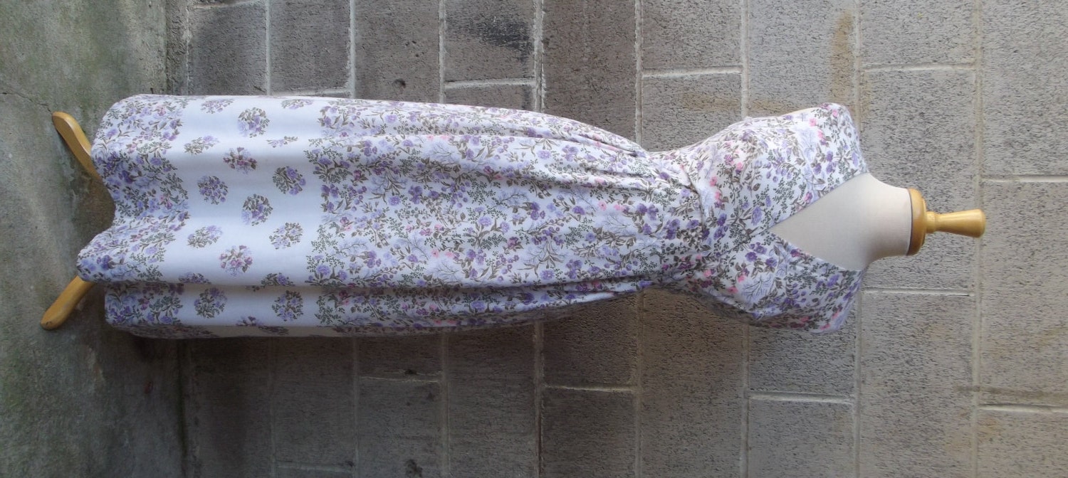 1970s   LONG DRESS, Sleeveless, Petite Floral, Size Small Cotton   No.21230