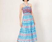 Vintage Summer Dress - 1970s Dress - Ghana Vacation Dress