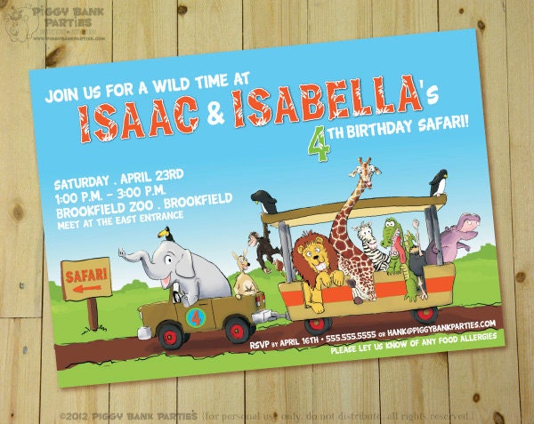 ZOO KROO Invitation - Personalized DIY Printable Safari Invite Il_170x135