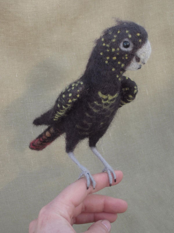 Needle felted parrot or cockatoo your pet bird custom made