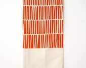 Keys - Flour Sack Tea Towel - Poppy Red / Orange - Organic Cotton - Dish Towel - Screen Print