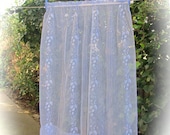 Powder Baby Blue Sheer Lace Curtain, French Net Panel