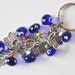 Butterfly Key Chain Handmade Blue Evil Eye Silver Plated