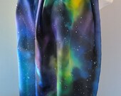 Silk Scarf, Hand Painted - Galaxy Scarf v. IX - Constellations - Night Sky Scarf - Fashion - Ready to Ship