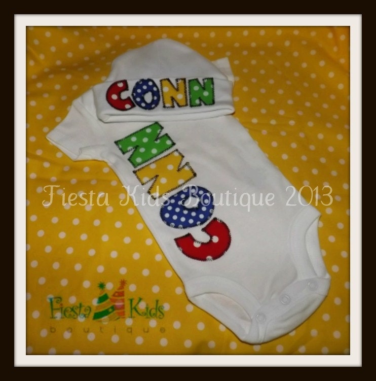 Custom made, baby boy, onesie and hat, newborn outfit Il_170x135