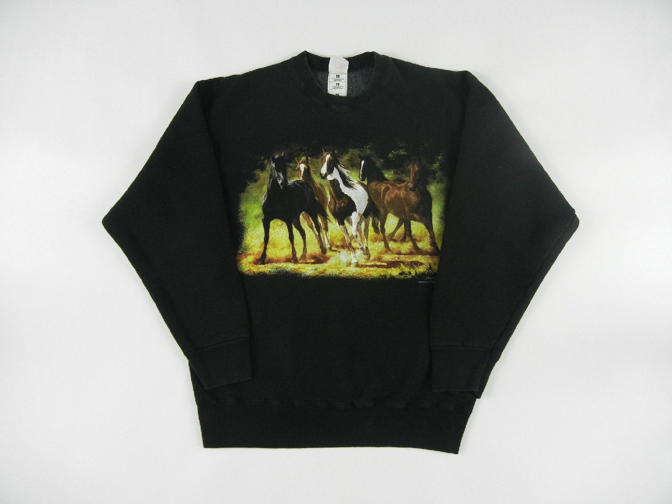 Vintage Horse Sweatshirt, 90's, Size Large, Animal Sweatshirt, Tumblr, Hipster, Wildlife