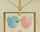 Handmade Wedding Bird Card - Marriage, Tying the Knot