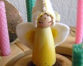 Waldorf Guardian Angel Birthday Ring Decor,  Birthday Doll, Summer Doll, Summer Gnome, Waldorf Birthday, Waldorf Gnome, Wooden Doll