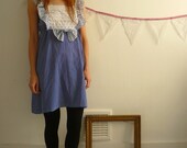 Vintage 1970's Ruffle & Bow Front Mini Dress Size S/M