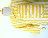 Vintage 80s striped yellow shirt short cropped  new wave (size 11/12 large) - freebornstreet