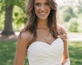 Pearl bridal wedding necklace statement necklace bib collar bridal accessories stunning red carpet fine jewelry great gatsby style